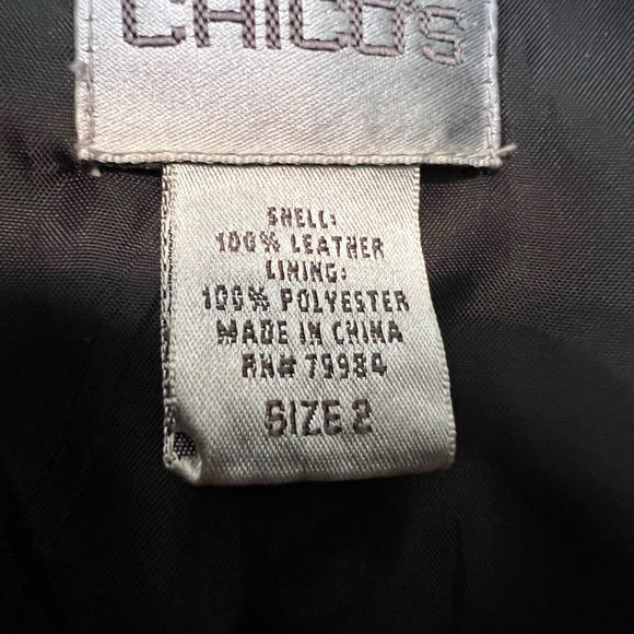 Chico’s Black suede leather jacket size 2 (12-14) - Picture 5 of 7